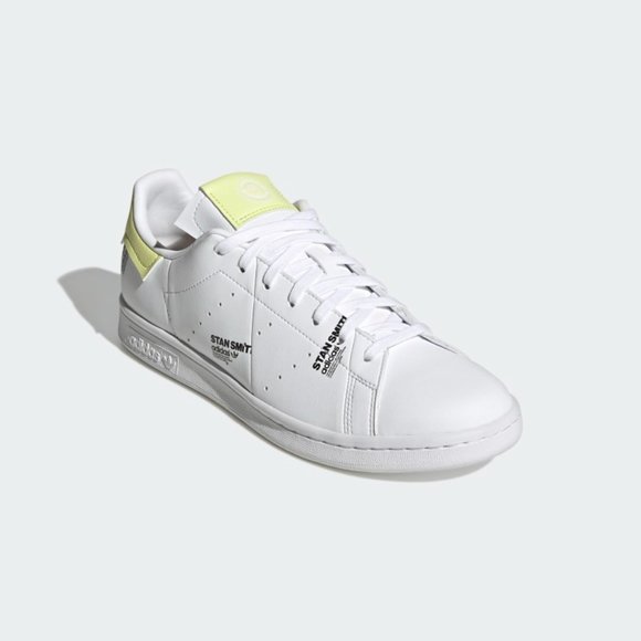 adidas Stan Smith PrimeGreen Vegan Tennis Sneaker White Yellow GV7665 Bl… - Picture 11 of 16